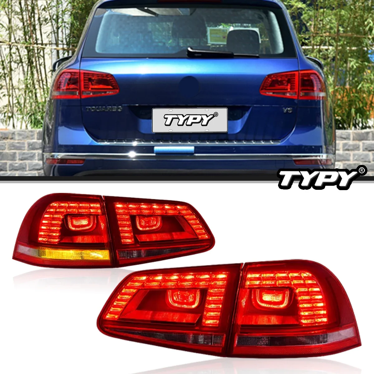 

TYPY Car Tail Lights For VW Touareg 2011-2018 LED Car Tail Lamps Daytime Running Lights Dynamic Turn Signals Car Accessories