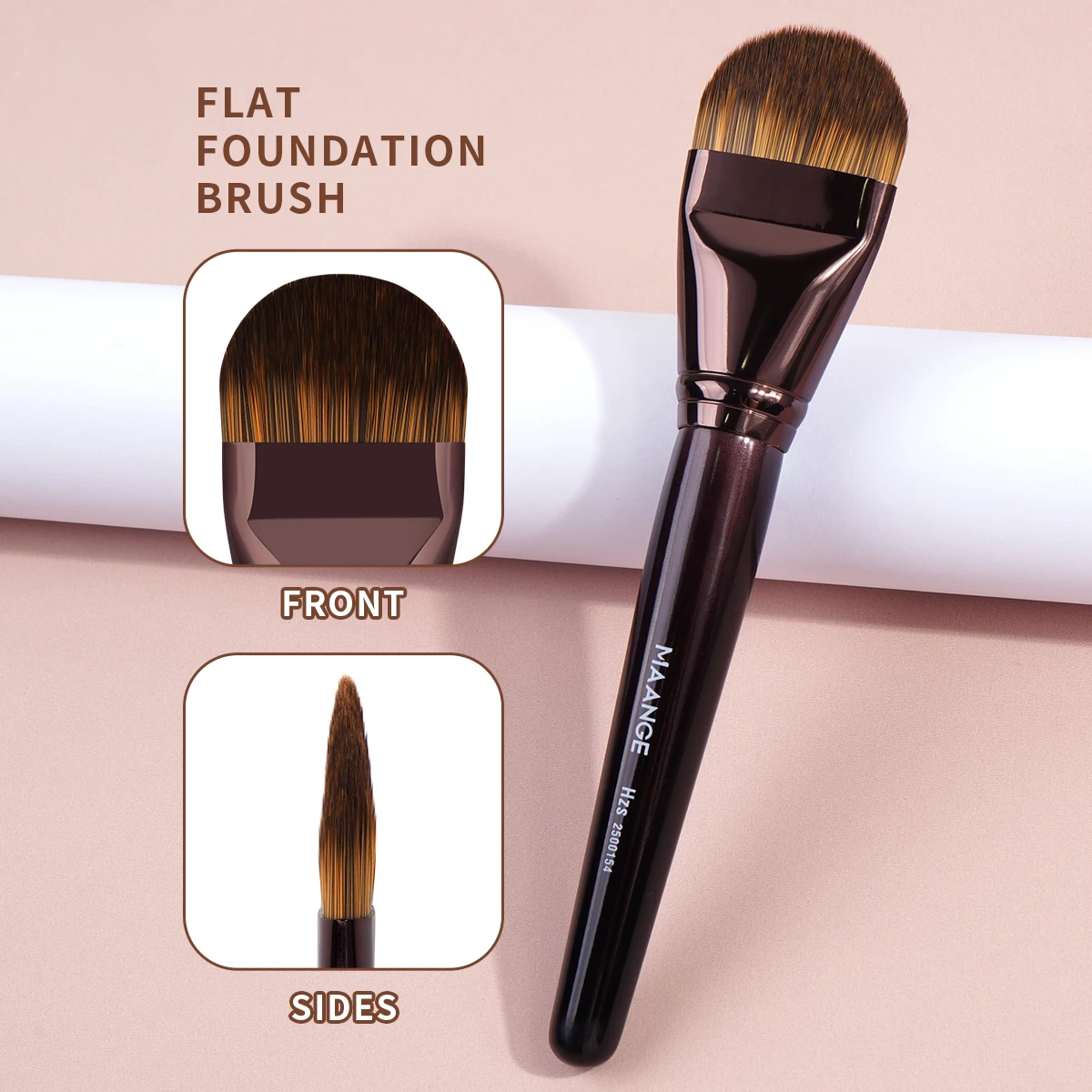 마안에 프로페셔널 파운데이션 메이크업 브러쉬 3개 세트 플랫 커브드 카부키 브러쉬 리퀴드 크림 컨투어링 완벽한 뷰티 도구