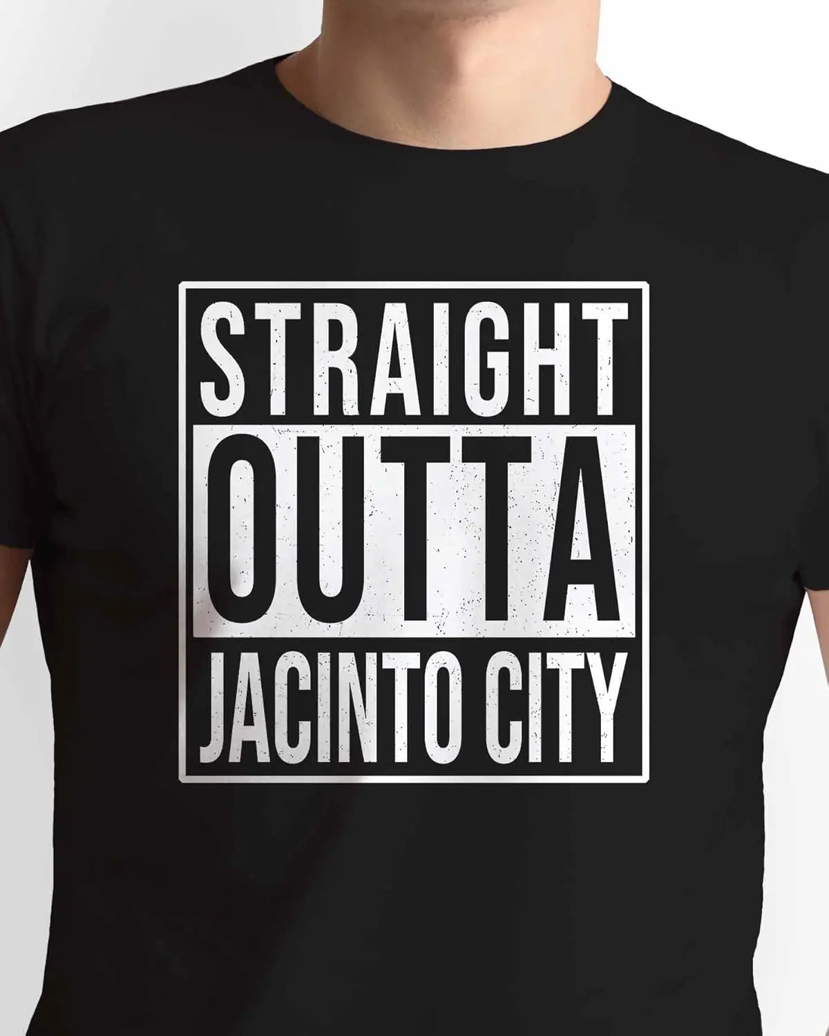 Straight Outta Jacinto City USA T-Shirt Souvenir Gift for City Lover. Unisex.