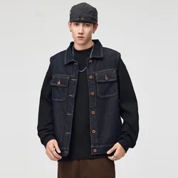 Men Japanese Retro Amikaki Fashion Loose Casual Denim Vest Sleeveless Jacket Cityboy Jeans Waistcoat for Women Vests