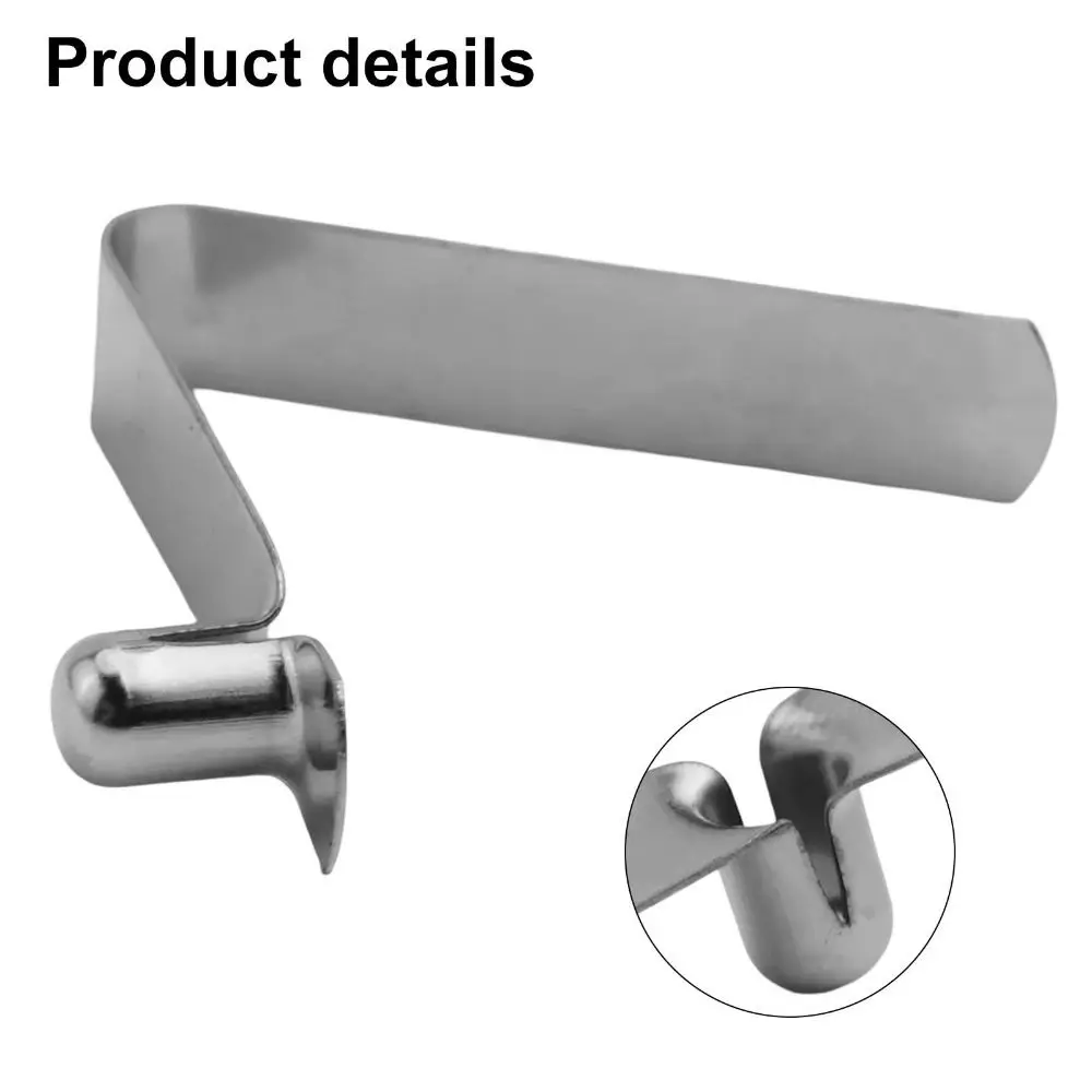 20Pcs 5mm Steel Spring Clip Nickel Plated Manganese Steel Tube Positioning Clip Silver Single Pin Snap Locking Clip