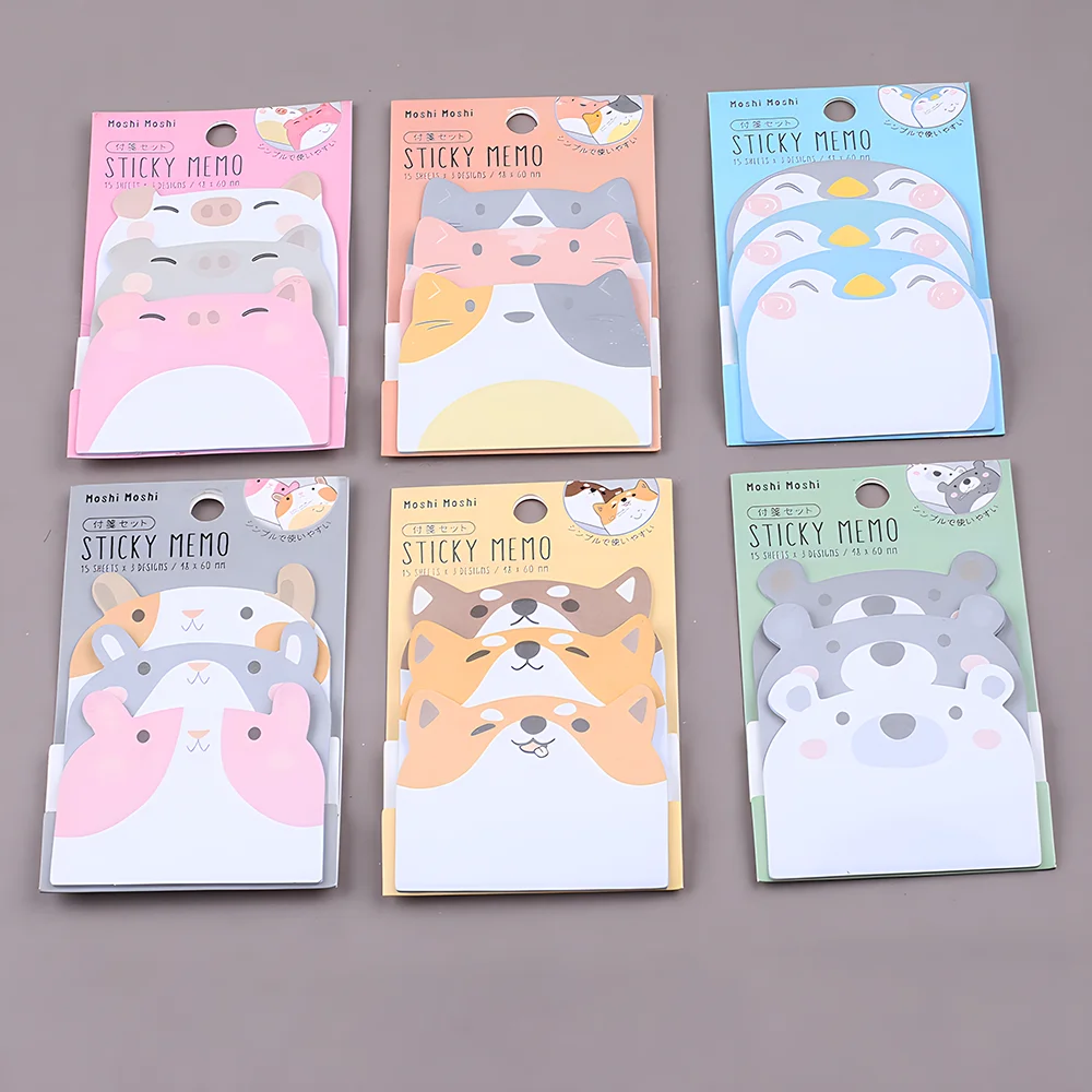 Imagem -05 - Coreano Sticky Notes Grupo Aba Grupo Engraçado Cão Gato Urso Coelho Memo Pad Post Notepad Papelaria para Fazer Lista Verificar Verifique o Índice Adesivo