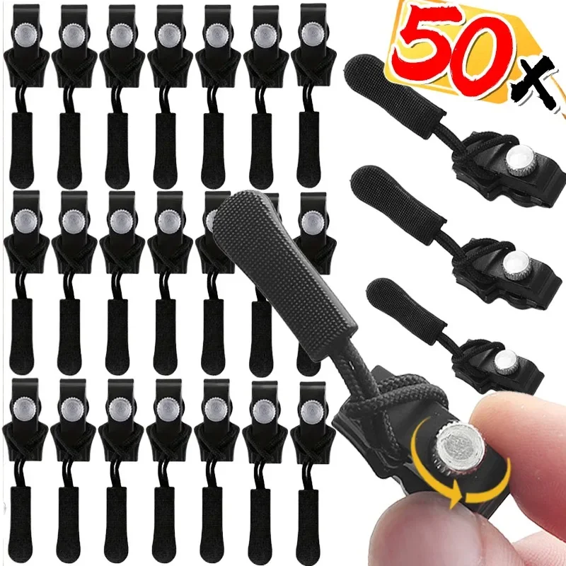 1/50Pcs Detachable Zipper Head for Jacket Bags Coat Universal 3 Different Sizes Free Sewing Repair Kit Slider Replacement Zipper