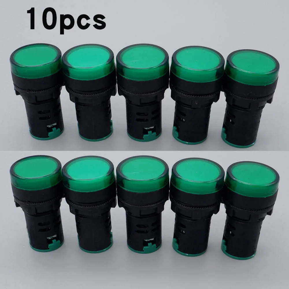 10 stks 22mm Plastic Power Signaal Lamp AD16-22DS LED Indicator Licht 12 V 24 V 220 V Rood groen Blauw Geel Wit Panel Mount