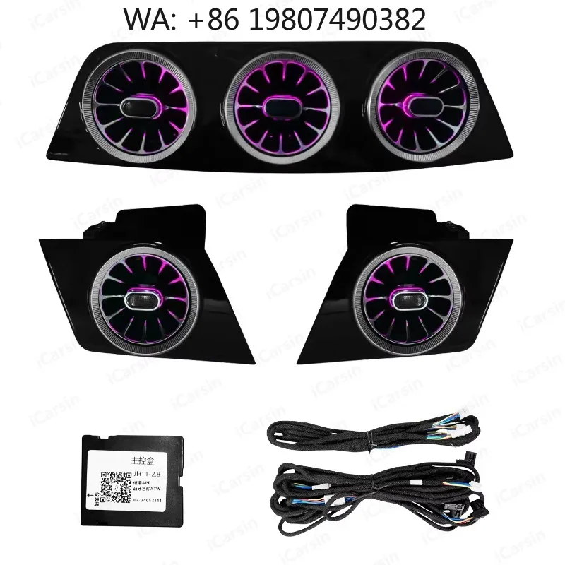 W207 E Coupe Front Air Vent RGB Lamp, 64 Color Symphony Interior Ambient Light Fit 2009-2016 Two Door Car Refit Kits