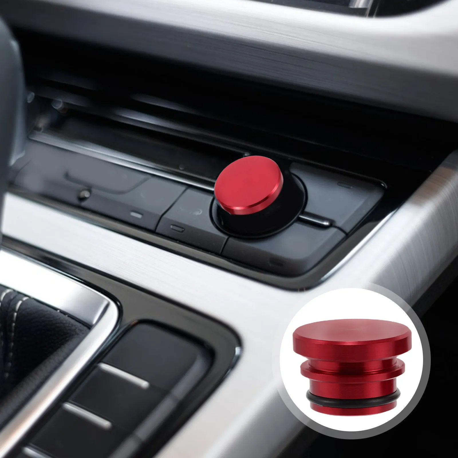 

2Pcs Red Metal Car Cigarette Lighter Socket Covers Dustproof Waterproof Plug Cap Vehicle Power Outlet Protection