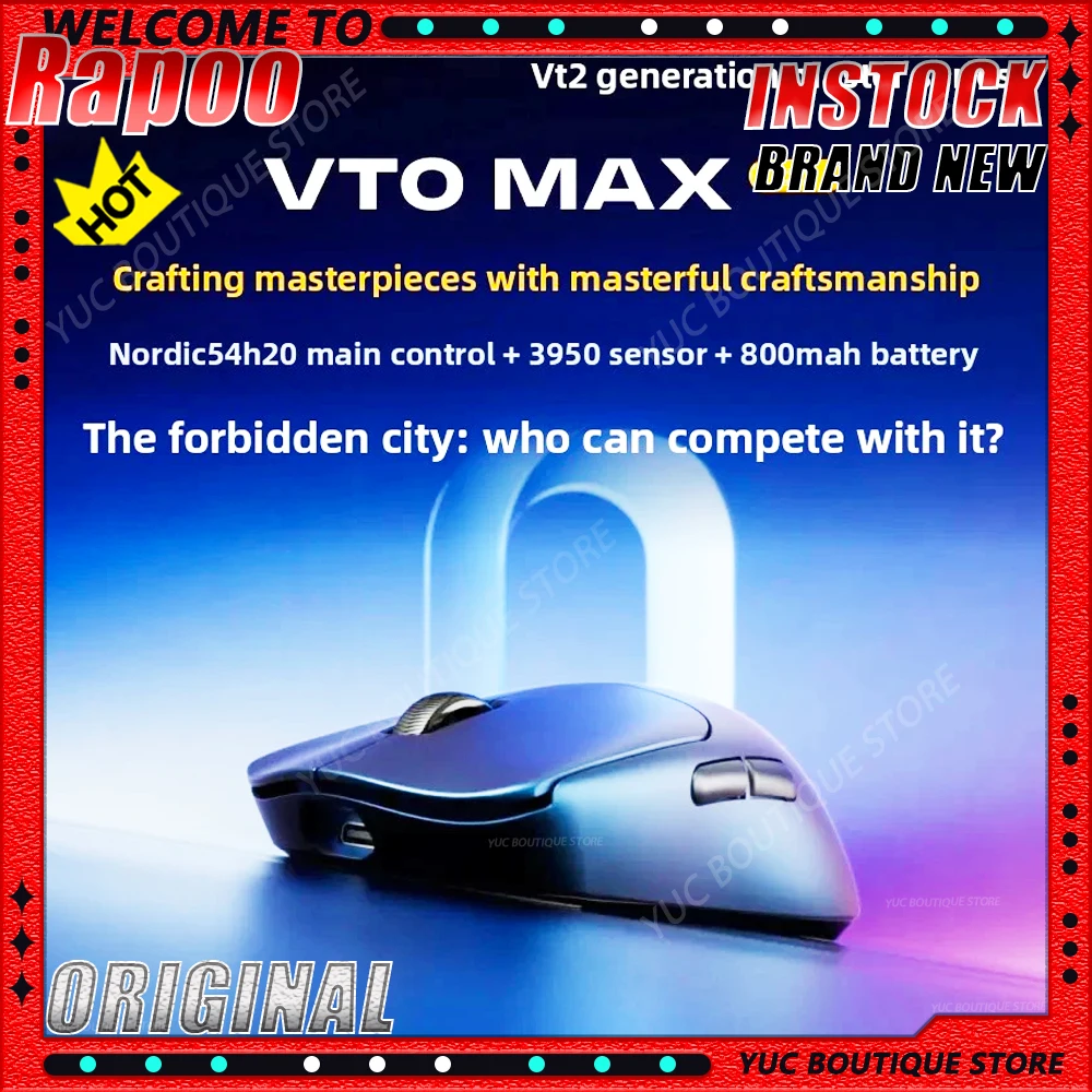 

NEW Rapoo VT0 MAX 2 Master Dual 8K Nordic54H20 3950 Lightweight Wireless 2-Mode Medium Small Hand Long Battery Gaming Mouse