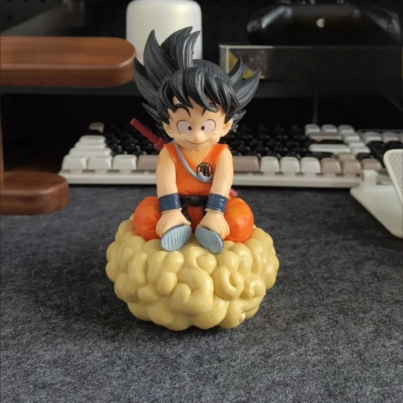 Bandai Banpresto Dragon Ball Gobbler Son Goku en el vehículo Jindowin lindo pequeño adorno regalo de cumpleaños figura de Anime modelo Pixiv