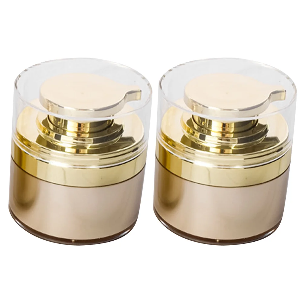 

2Pcs Multipurpose Sub Containers Empty Refillable Airless Pump Cream Jars Travel Storage Bottles Cream Containers