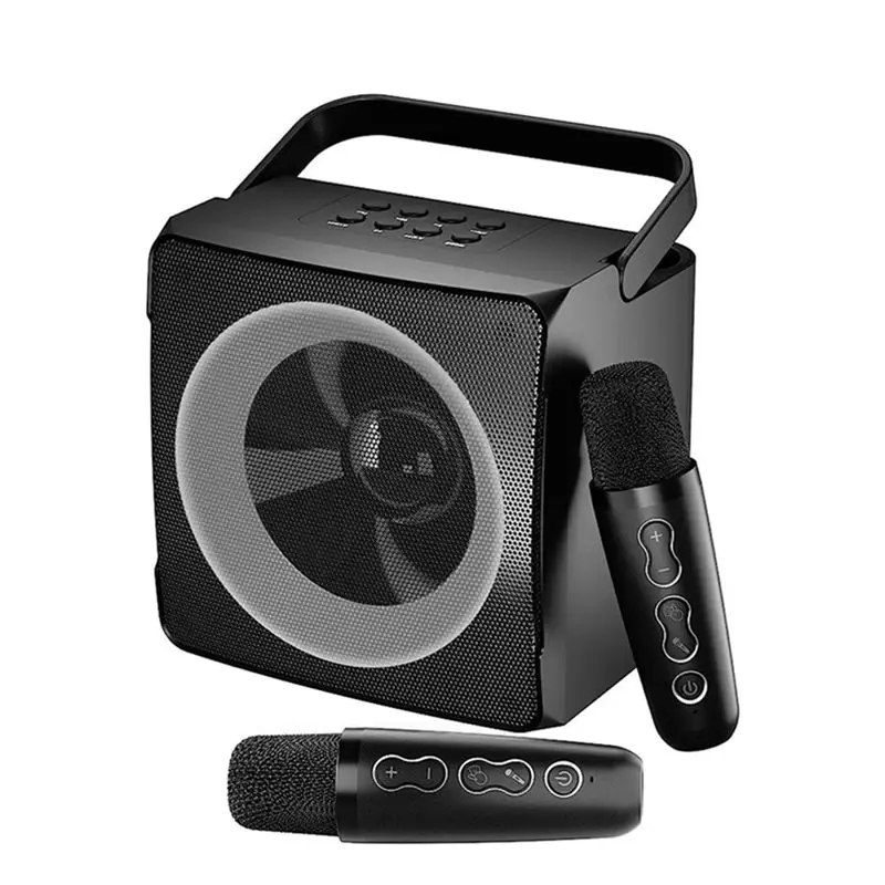 

Беспроводной микрофон A33T-Dual, портативная уличная Bluetooth-колонка для караоке, маленькая по размеру, но мощная по функциональности, черная.