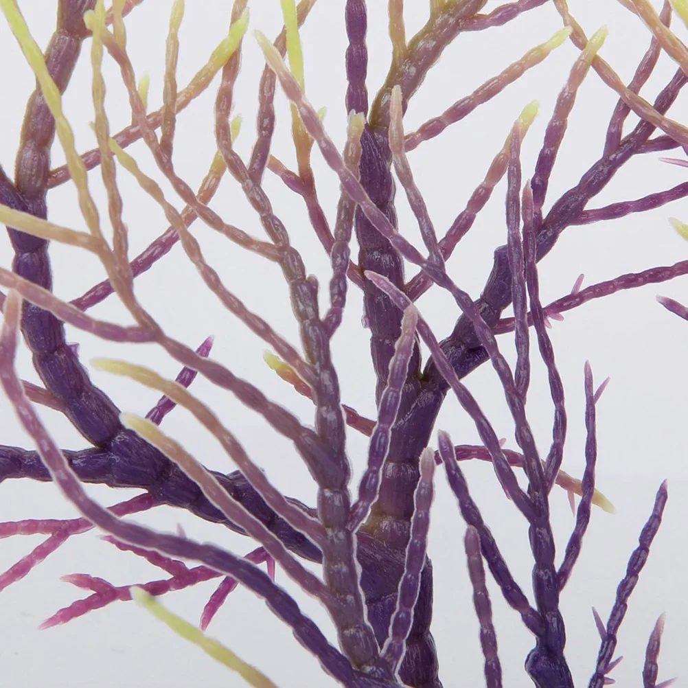 

Artificial Coral Fish Tank Decoration Purple Yellow Soft Resin Base Stable Aquarium Coral Ornament for Fresh Salt Water