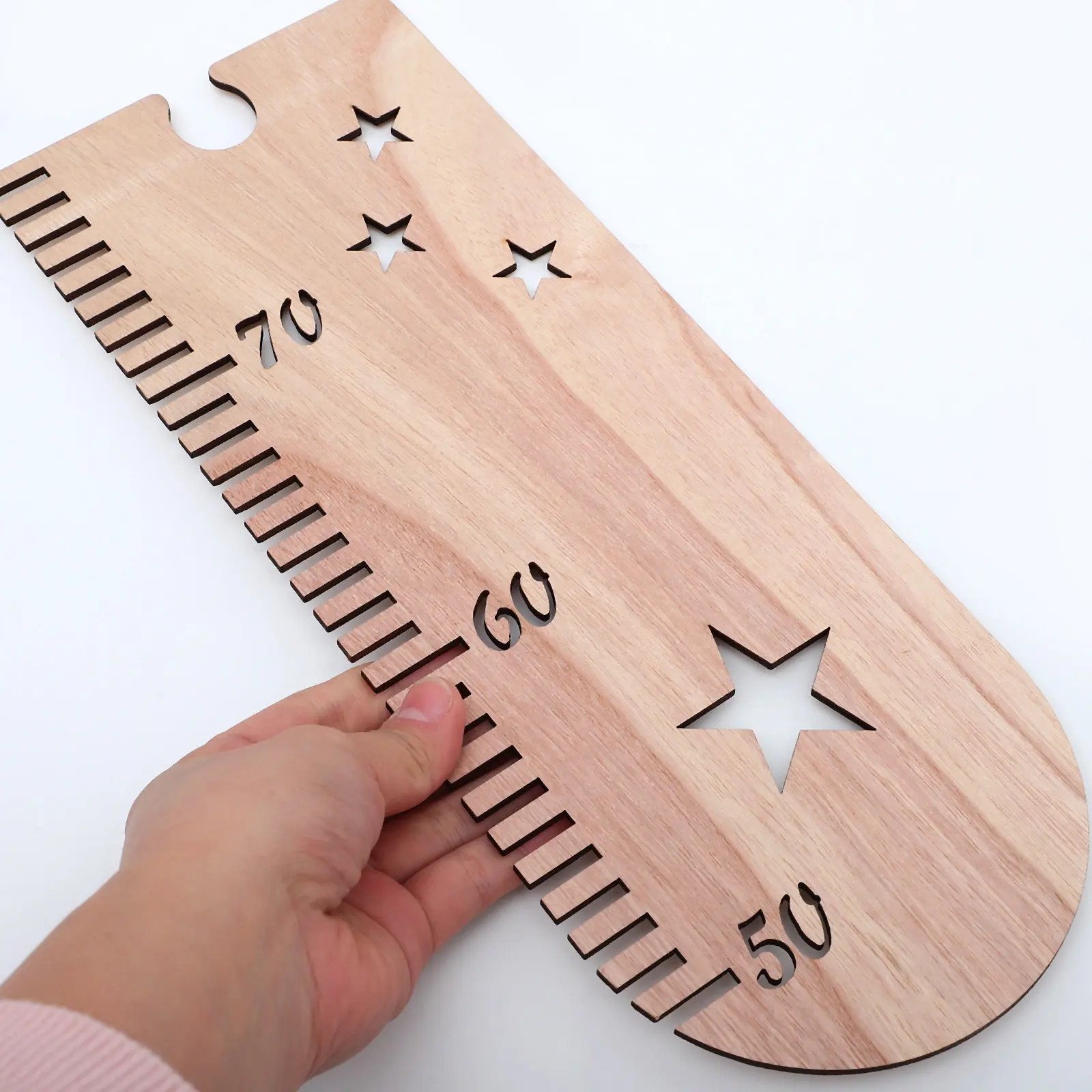 

Набор из 1 шт. Деревянная настенная таблица роста с узором в виде звезд для детской комнаты, линейка для измерения роста детей, декор для детской комнаты