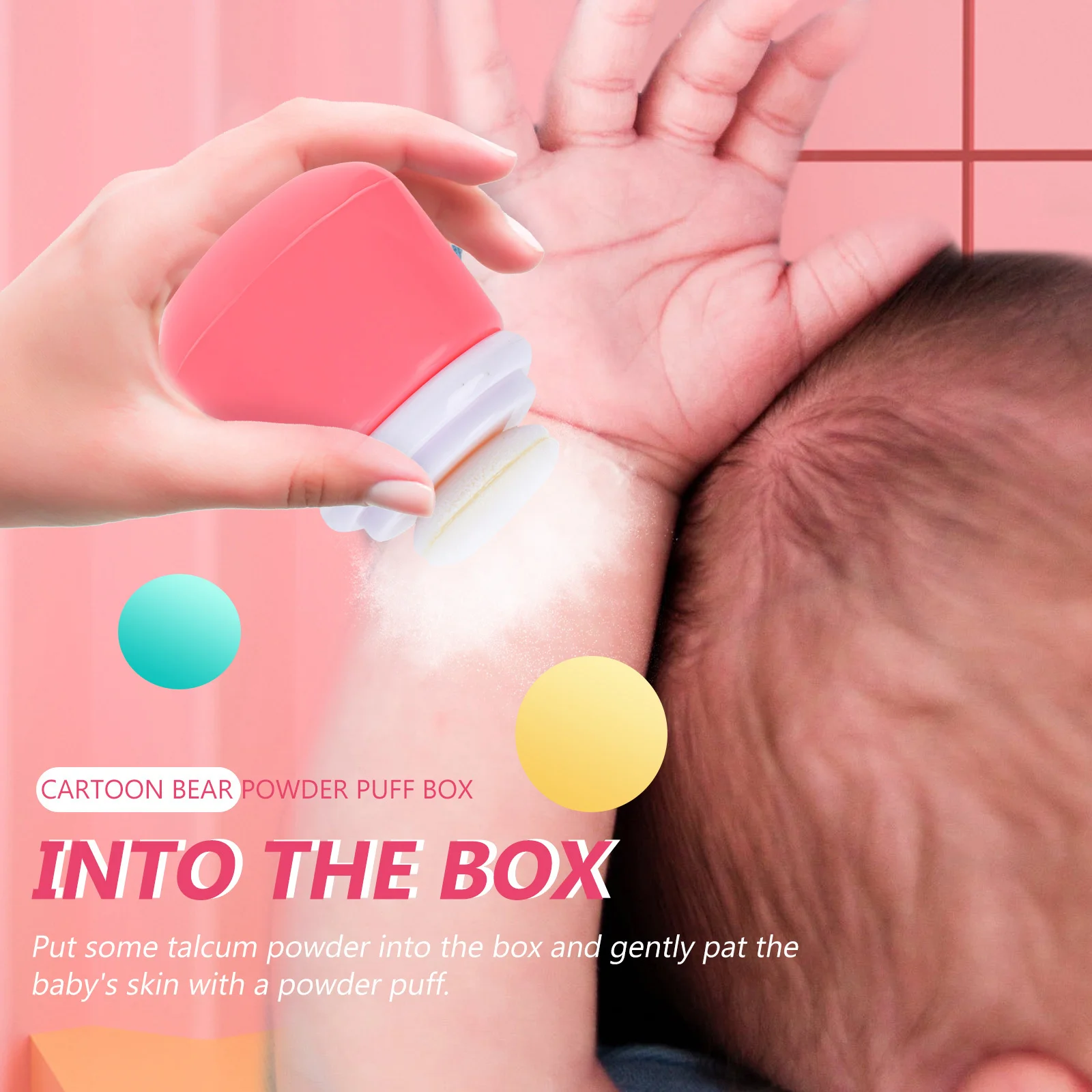 

2Pcs Powder Puff Case Sturdy Reusable Design Large Capacity Small Size Ideal for Infant Toddler Bath Time Use Fits Most Powder