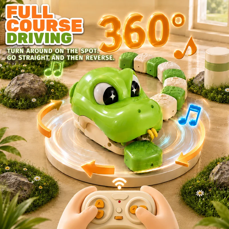 RC Car Toy Magnetic Snake Toy Remote Control Greedy Beans Chasing Snake Car Interactive Educational Toy Kids Christmas Present