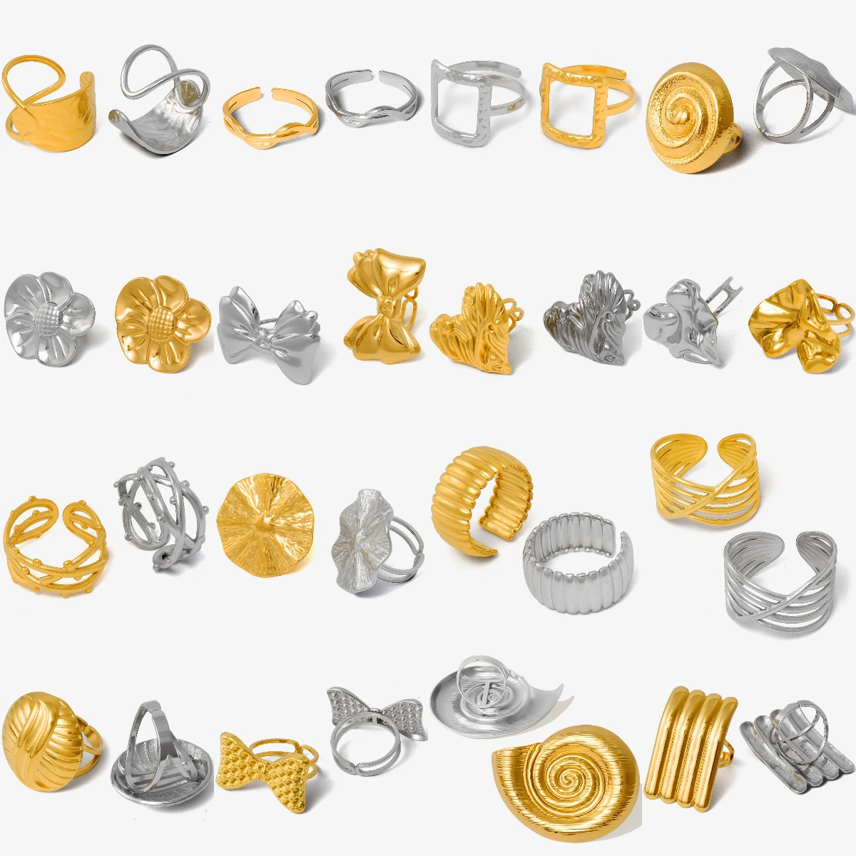 Fashion Formal Stainless Steel Rings Opening Adjustable Minimalism Ring Daily Party Fashion Jewelry Women Glamour Charms Gifts