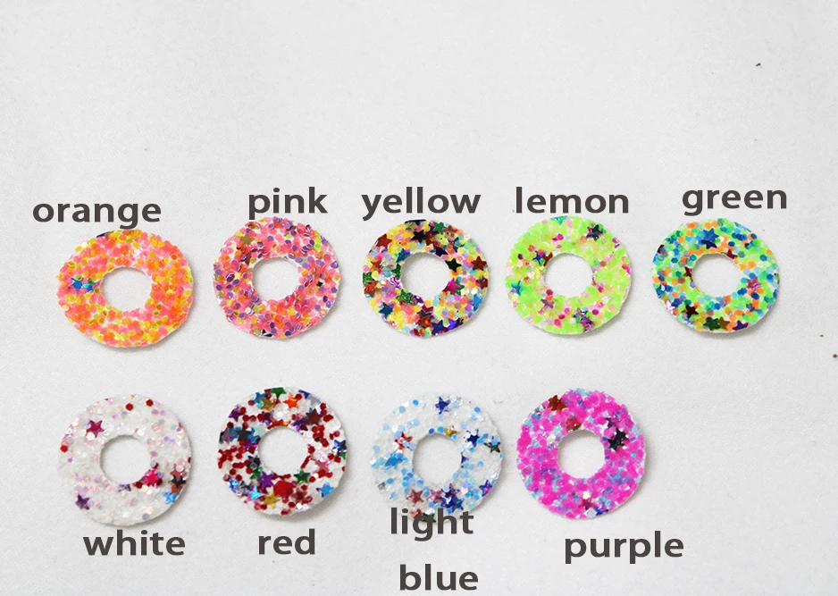 

40pcs 8mm-50mm ROUND Glitter fabric for diy toy eyes finding (no eyes) size color option--S9