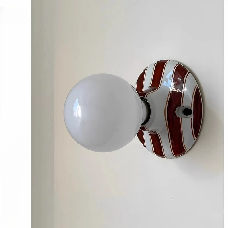 

Cream wind medieval artificial hand-painted ceramic lamp cafe bedroom bedside aisle entrance balcony ceiling