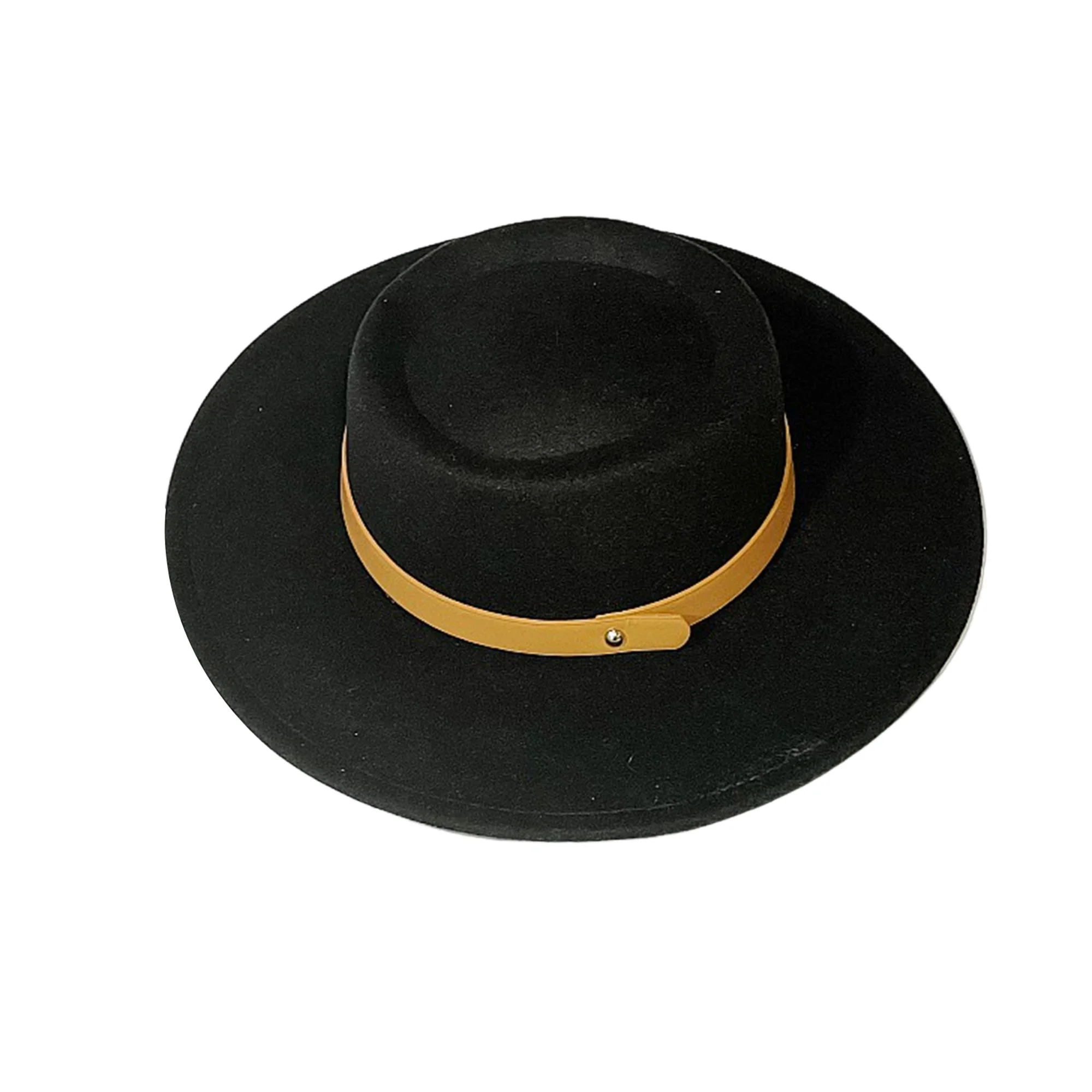 Women s Woolen Top Hats Fashion French Style Wide Brimmed Bucket Cap with Decorative Band for Party Special Occasion