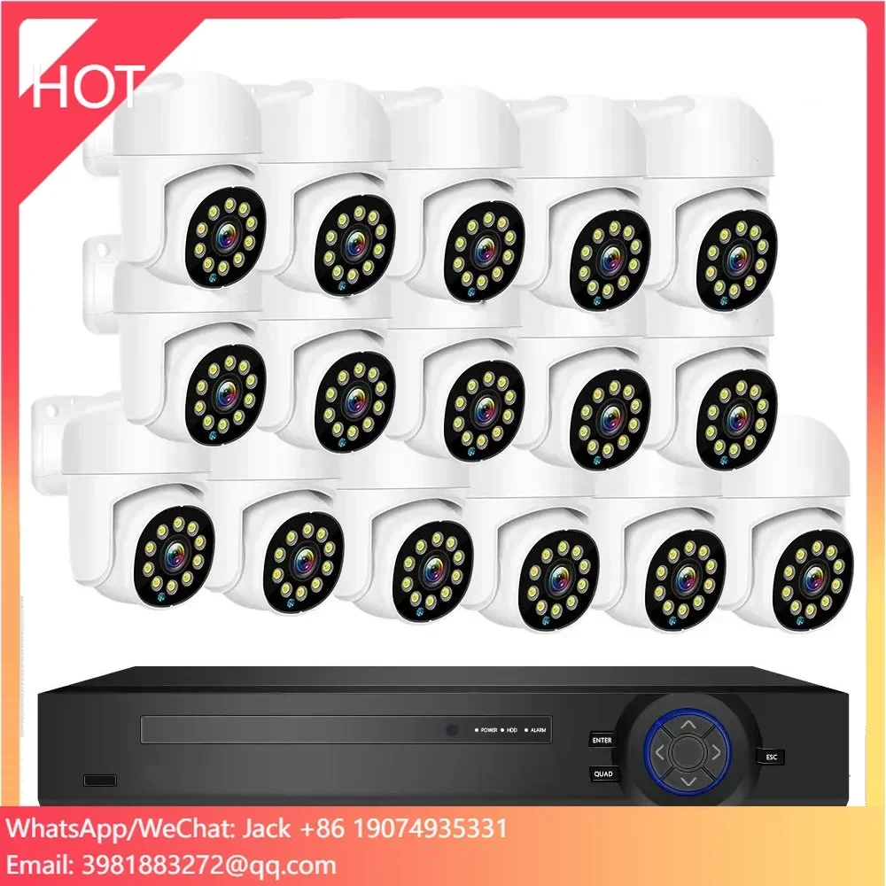 

16-Channel 5MP IP CCTV System Waterproof Ptz Network Camera Kits With Two-Way Audio POE NVR Kit Indoor Outdoor Use CMOS Sensor