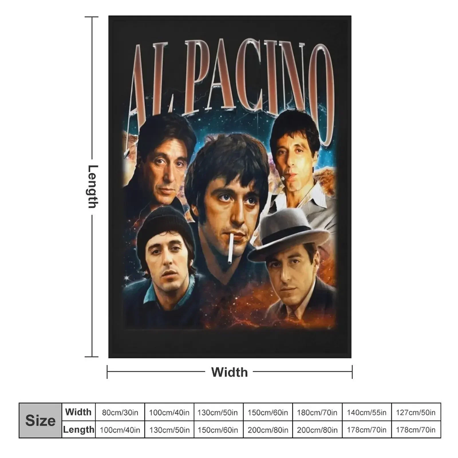 AL PACINO Vintage 90s Style, Al Pacino Homage Rap Hip-hop, Throw Blanket Thins Thermals For Travel Thin Vintage Blankets