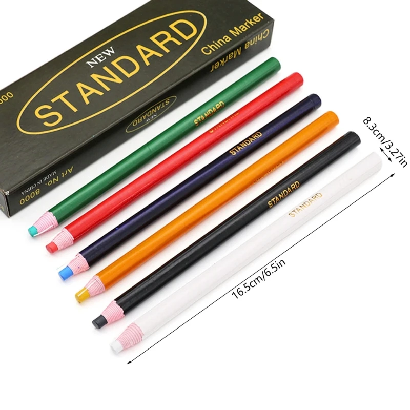 12 szt. Ołówek do szycia bez temperowania kolorowy ołówek do tkanin ołówki do znakowania tkanin