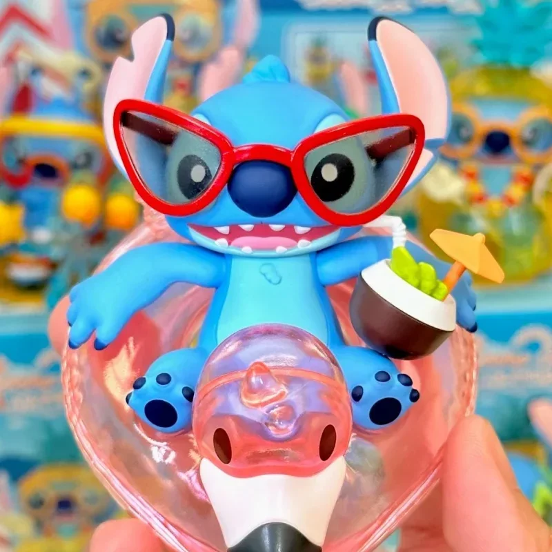 Disney-Figurines d'action de dessin animé Stitch, série originale de carnaval d'été, modèle d'anime Kawaii, jouet de beurre, cadeau de collection de bureau