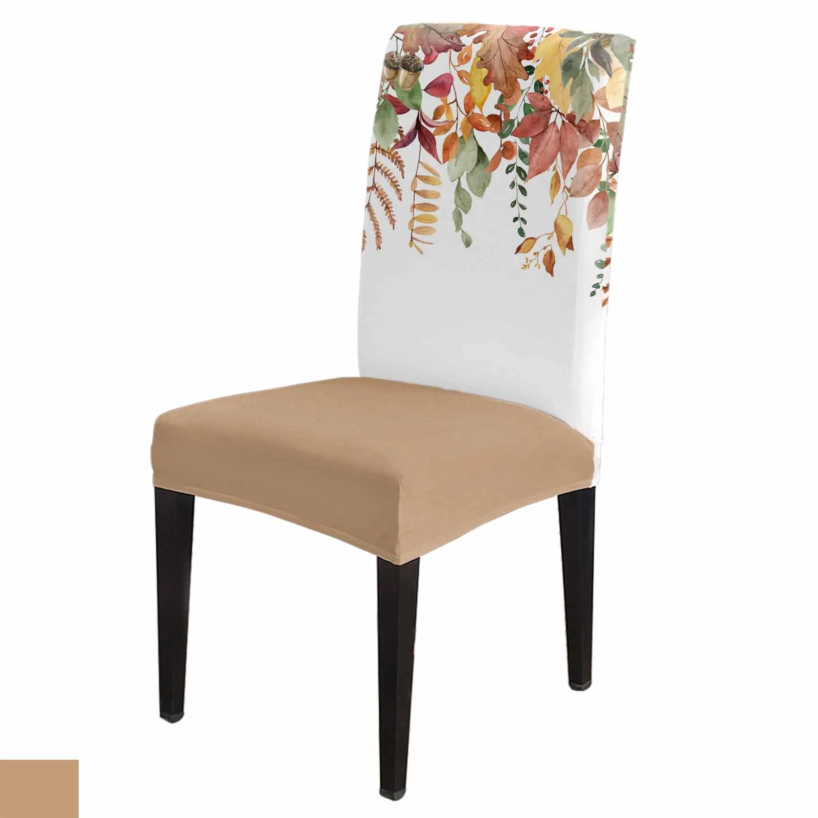 

Thanksgiving Autumn Eucalyptus 4/6/8PCS Spandex Elastic Chair Case For Wedding Hotel Banquet Dining Room