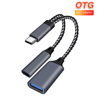 Type C OTG Cable Phone Adapter 2 in 1 USB C to USB A Adapter With PD Charging Port For Samsung Huawei Xiaomi Phone Laptop Tablet