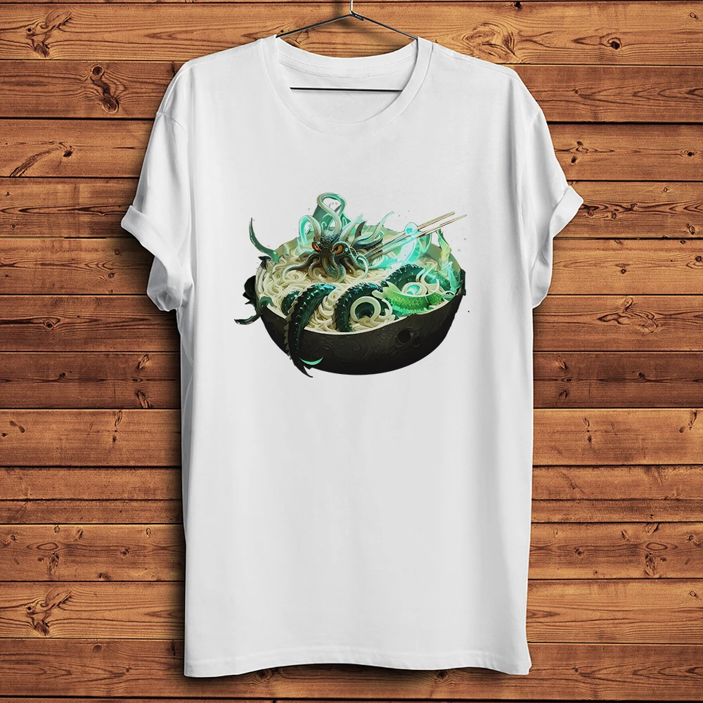 Great Wave Tsunami Octopus Kitsune Dragon Ramen Funny T Shirt Men Casual Short TShirt Unisex Novelty Streetwear Tee Breathable