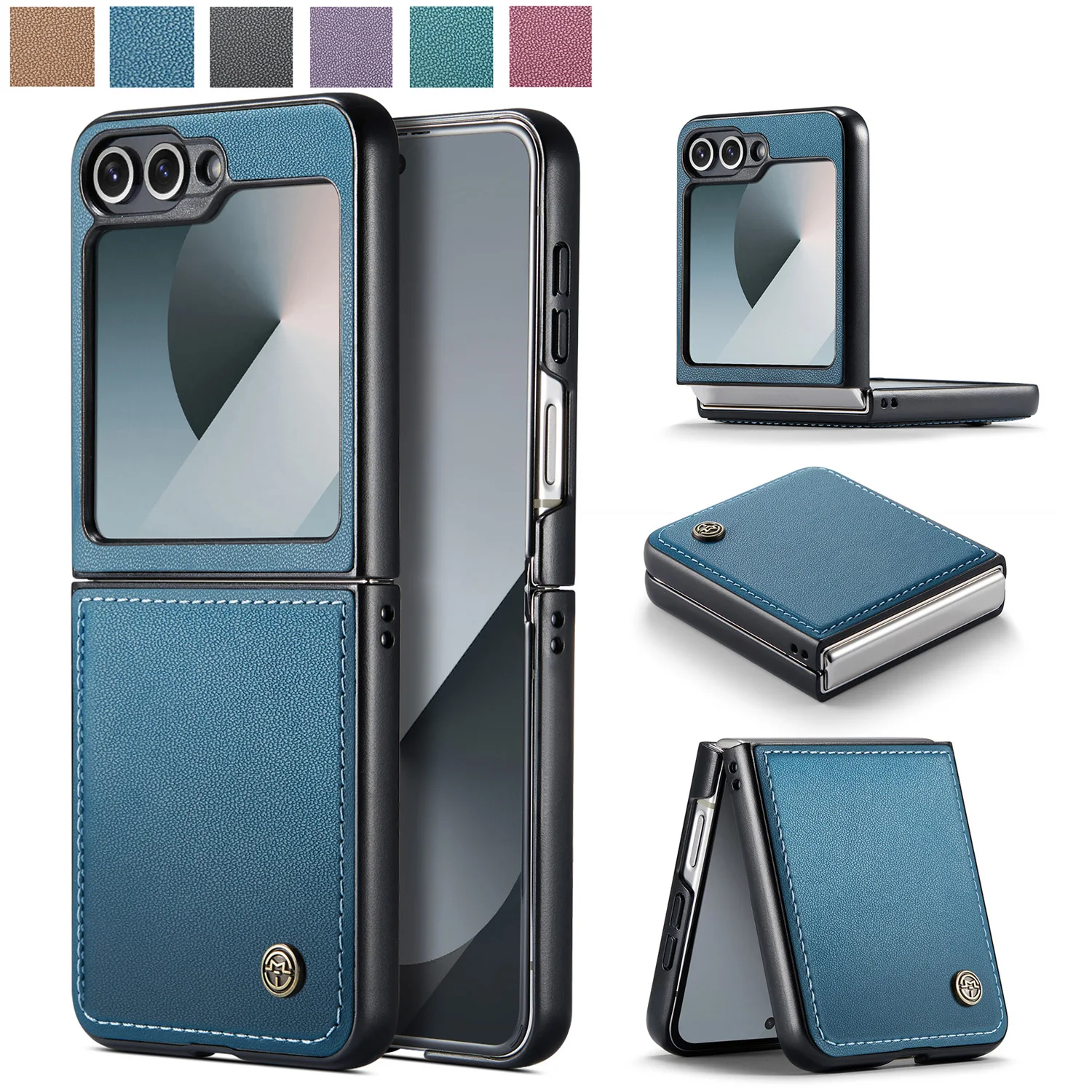 

Caseme-023 Specifically Designed Case For Samsung Galaxy Z Flip 6 / Z Flip 7 FE, ‌Elegant Leather Protective Cases Shockproof