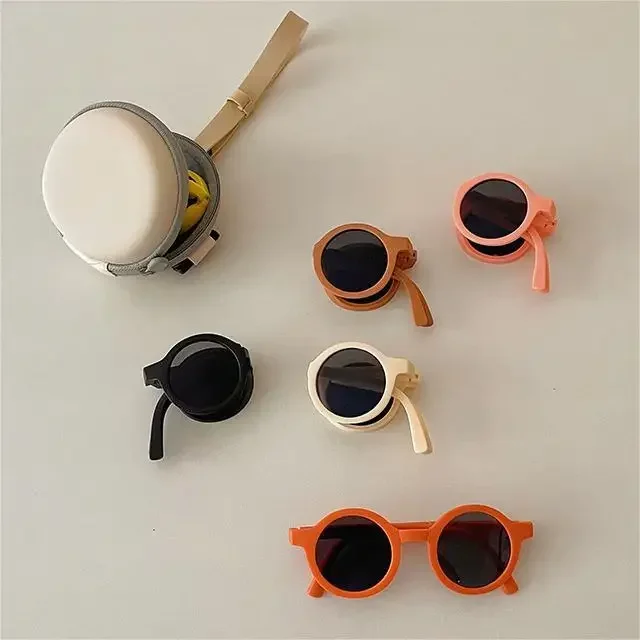 Gafas de sol para niños, macarrón mate plegable, gafas de sol de verano para niños