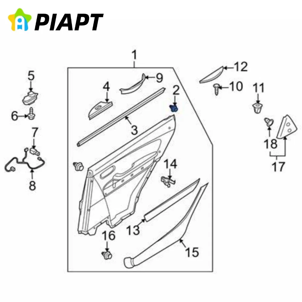 30 قطعة OE # GJ6R-68-ABX GJ6R68AB2 مقاطع تثبيت لوحة الباب لمازدا مياتا 3 5 6 CX-9 Speed6 #4