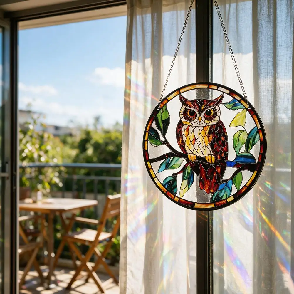 Black Cat Acrylic Window Suncatcher Hanging Ornament Stained Glass Look Rainbow Refraction Sun Catcher Decor