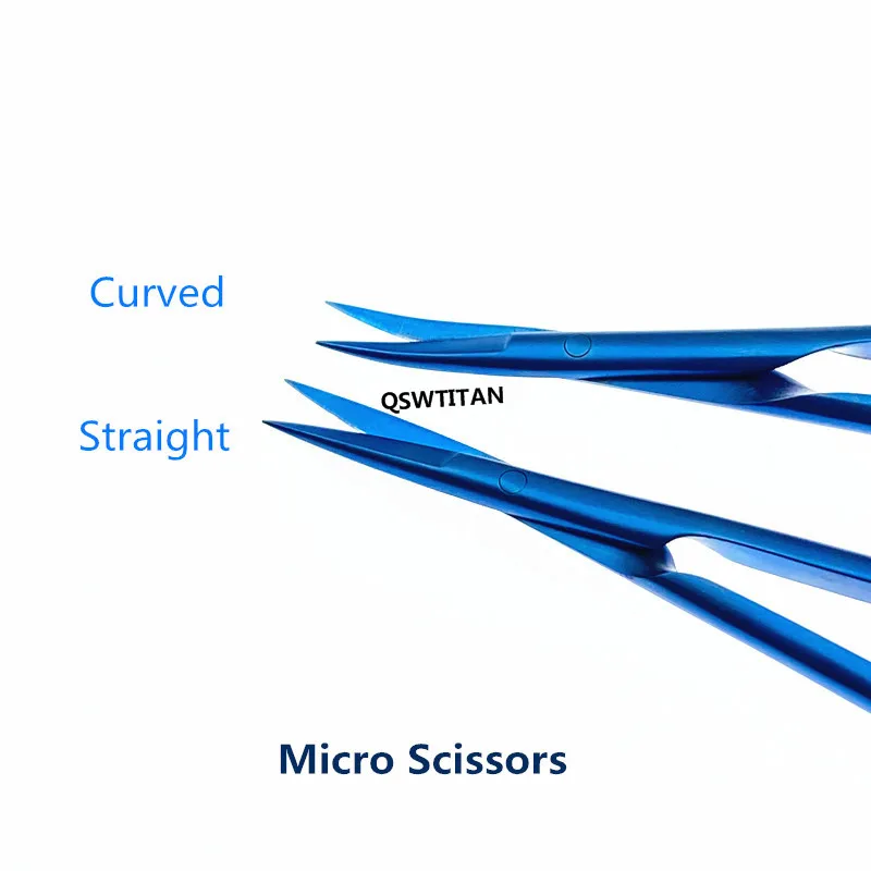 Micro Scissors Neurosurgery Instruments Titanium Flat Handle 11mm Blades Straight/Curved