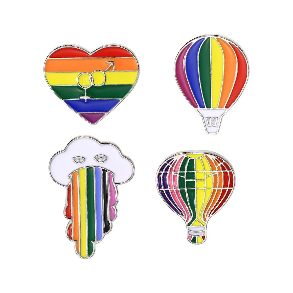 New Rainbow Jewelry Creative Cartoon Hot Air Balloon Flag Alloy Emblem Personalized Matching Bracelet in Stock