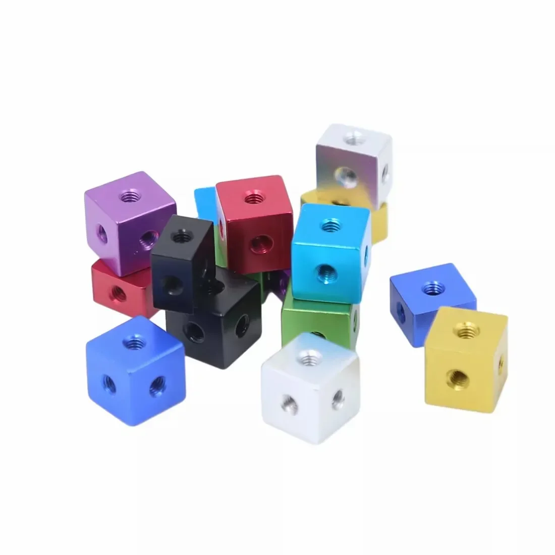 Picture 5: 5Pcs Aluminium Alloy Anodized M3 M4 M5 M6 M8 M10 Cube Connector Fixing Bracket Square Spacer Standoff Tee 6 Way