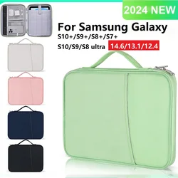 Sac à manches pour Samsung Galaxy Tab S10 Ultra, 14.6 pouces, S10 + S9/S8/S7 Plus 12.4, Galaxy TabTab A9 Plus S9FE, 11 pouces, sac à poignée en poudre