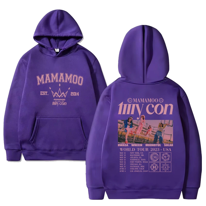 2024 kpop mamamoo Gruppen musik Tour schwarzer Hoodie neue Männer Frauen Mode y2k Sweatshirt Unisex lässig Fleece Langarm Pullover