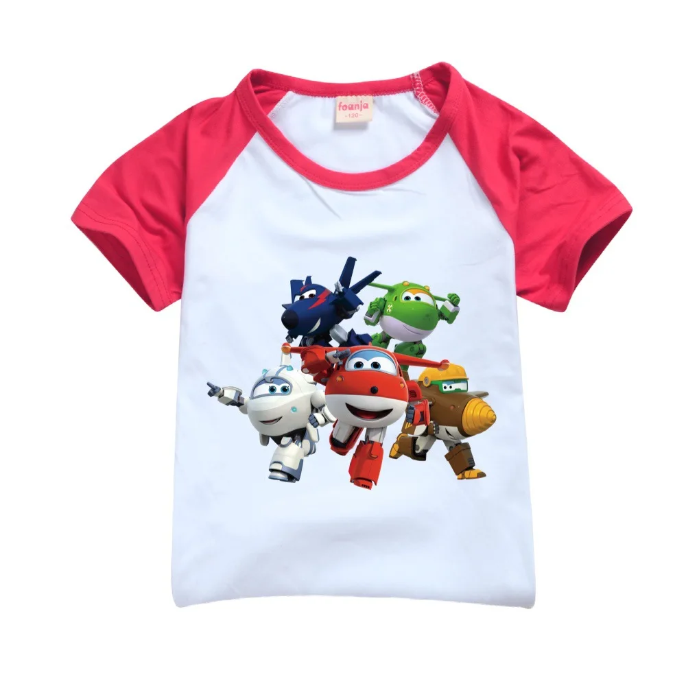 2022 Summer Kids Cartoon Super Wings Jett T Shirt Baby Boy Cute T-Shirt Children Casual Clothes Toddler Girls Short Sleeve Tops