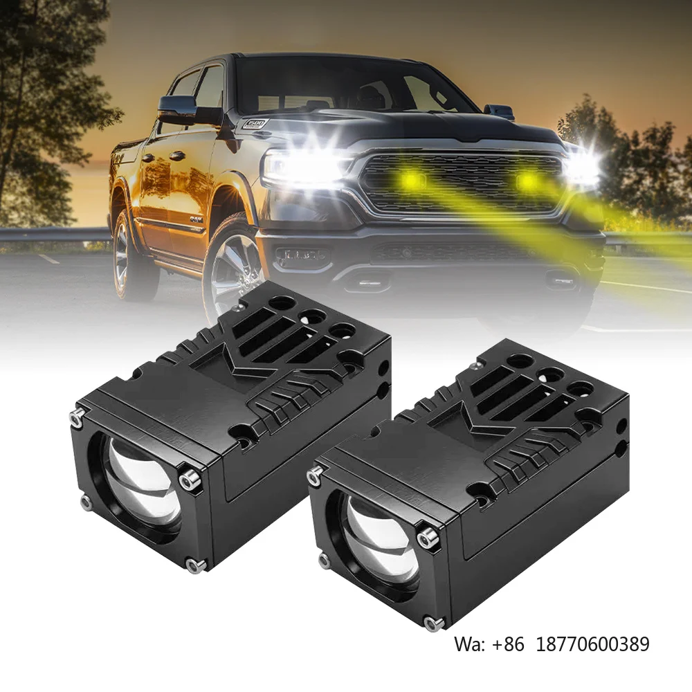 Car Accessories U50 1.8inch 55W Led Grille Light White Yellow Color Optional With Motor and Fan Led Fog Light for Car Motorcycle