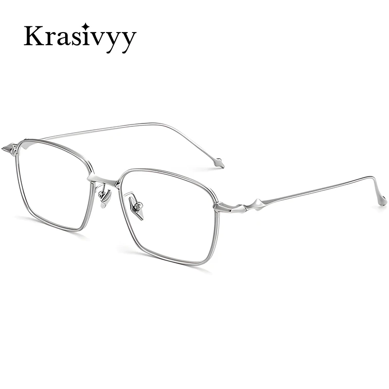 Krasivyy Luxury Brand Eyeglass Frame Men Vintage Pure Titanium Square Glasses Frame Male High Quality Korean Optical Eyewear ABA