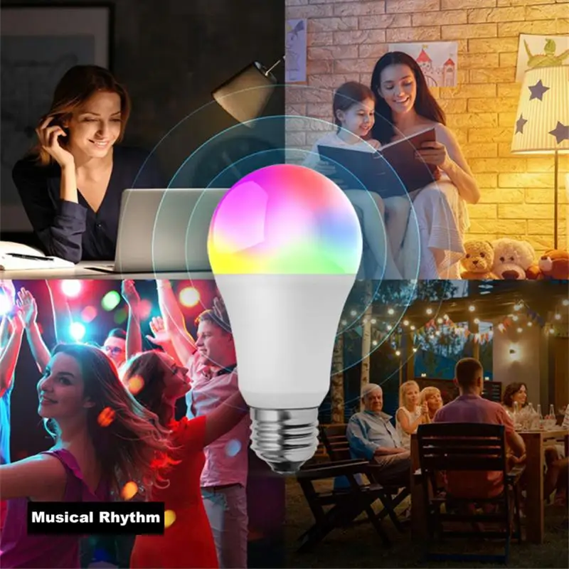Matter Tuya WiFi E27 LED Light Bulb 9W RGBCW Smart Dimmable Lamp 220V LED Bulbs Voice Control Homekit Siri Alexa Google Home