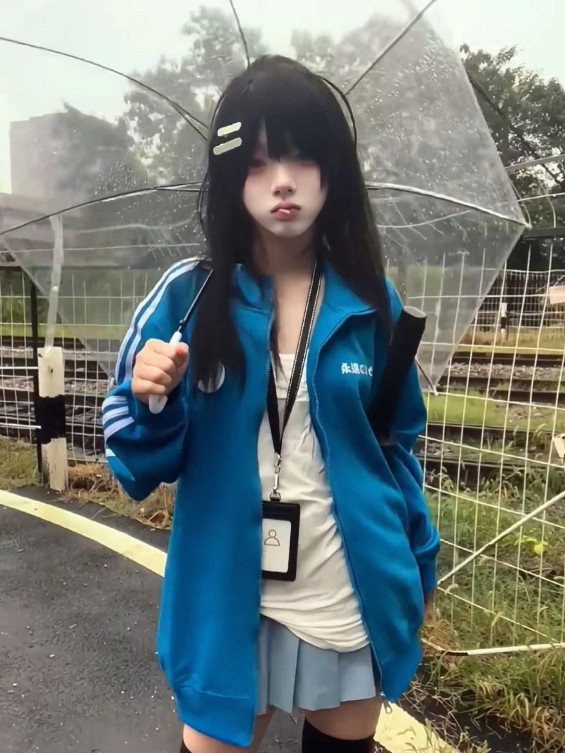 

Anime Kawaii Zip Jacket Autumn Spring Stand Neck Otaku Fashion Thin Coat Long Sleeve Harajuku Zip Up Sweatshirts Y2k Clothing