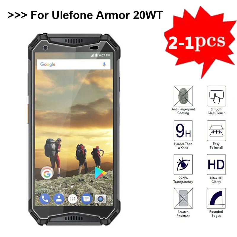 

2-1PC Tempered Glass For Ulefone Armor 20WT Screen Protector 9H Protective Glass on Pelicula Ulefone Armor 20WT Phone Film 5.65"