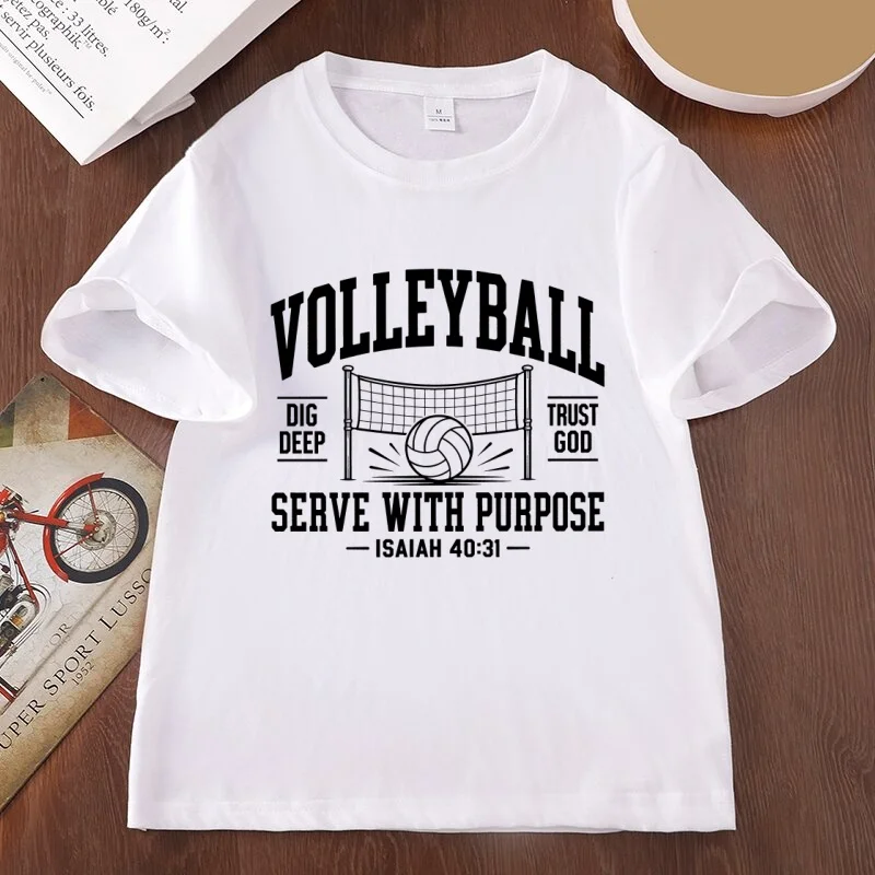 1 Christian Volleyball T Shirt Men Women Isaiah 40 31 Game Day Faith T-shirt Casual Round Neck Printed Cotton Short Sleeve