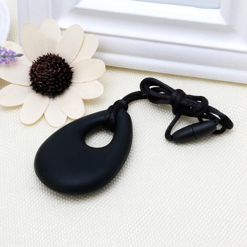 Silicone Teardrop Pendant Baby Teething Necklace Teether Autism Sensory Chewing