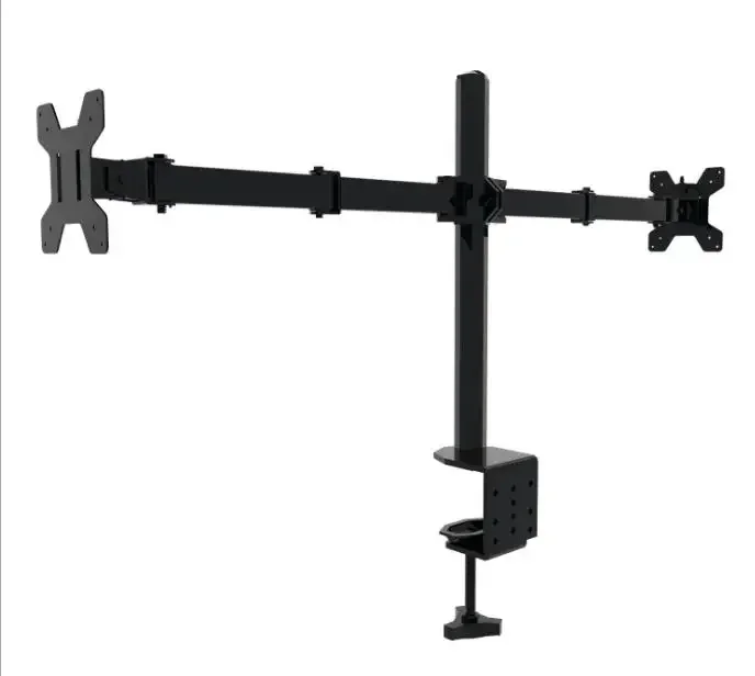 Double arm computer monitor desktop TV stand, can install 2 LCD screens, maximum 27 inches