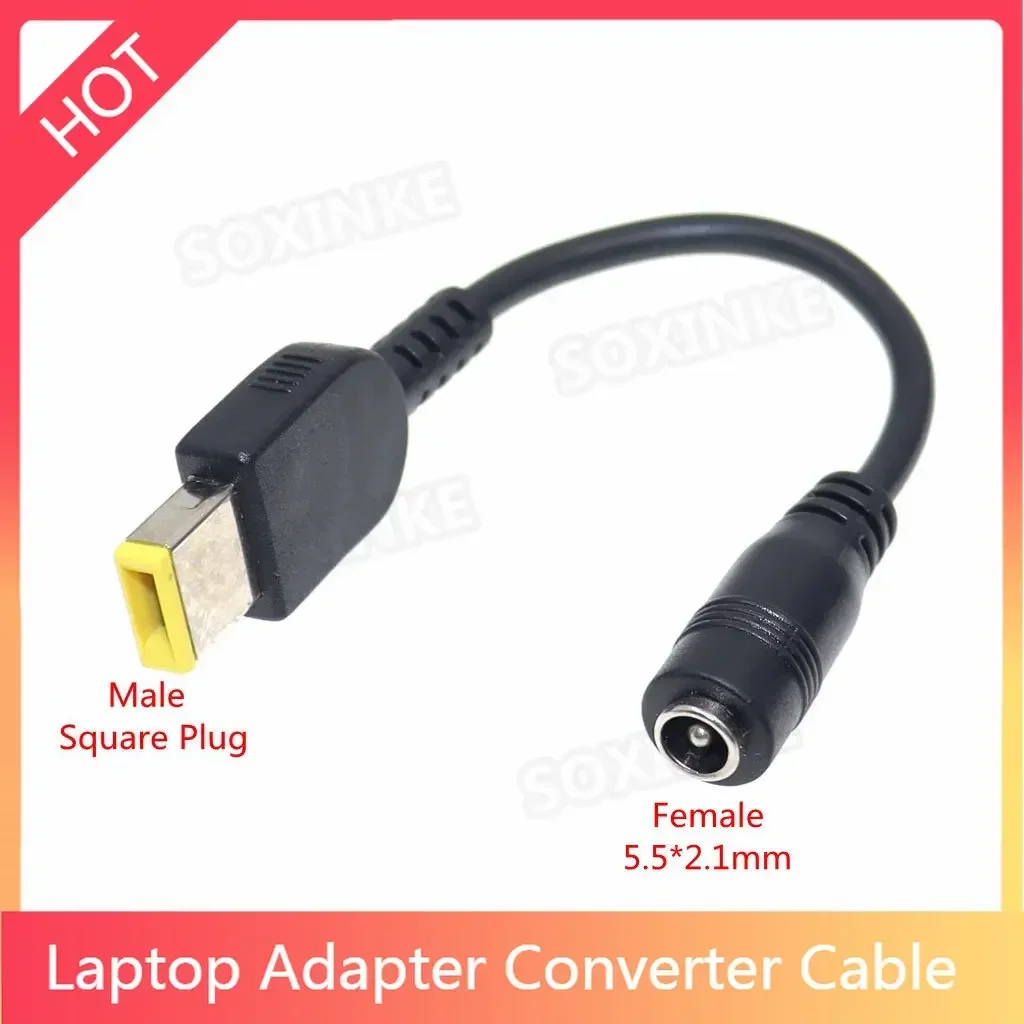 Cable adaptador para ordenador portátil, enchufe cuadrado a 4,5x3,0mm, 5,5x2,1mm, 7,4x5,0, 7,9x5,5mm, Cable convertidor de cargador de energía CC hembra para Lenovo hp