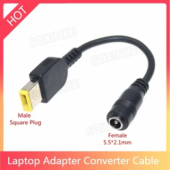 Cabo adaptador para laptop, plugue quadrado para 4.5*3.0mm 5.5*2.1mm 7.4*5.0 7.9*5.5mm fêmea, cabo conversor de carregador de energia dc para lenovo hp