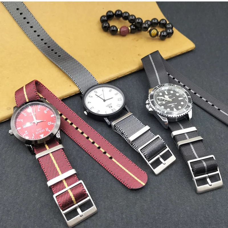 Single Layer Nylon Strap, Premium, 18.20.22 Impermeável Sports Watch Acessórios